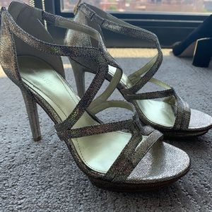 Calvin Klein Metallic Strappy Heel, Size 6.5